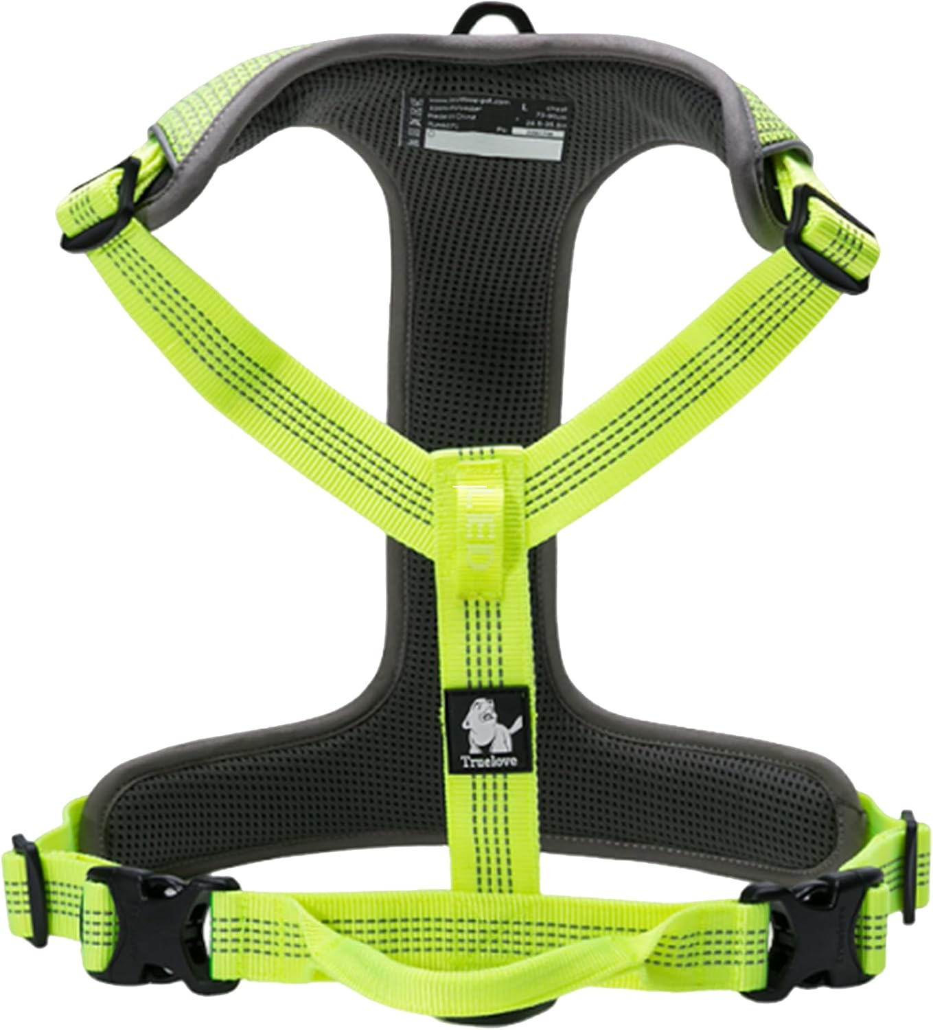 No-Pull Highly Reflective Breathable Dog Harness, Neon Yellow, XS | Full Reflective Straps & Main Body, 2 Lead Rings, Durable for Medium & Large Dogs, Adjustable, Outdoor Walking, TLH6071