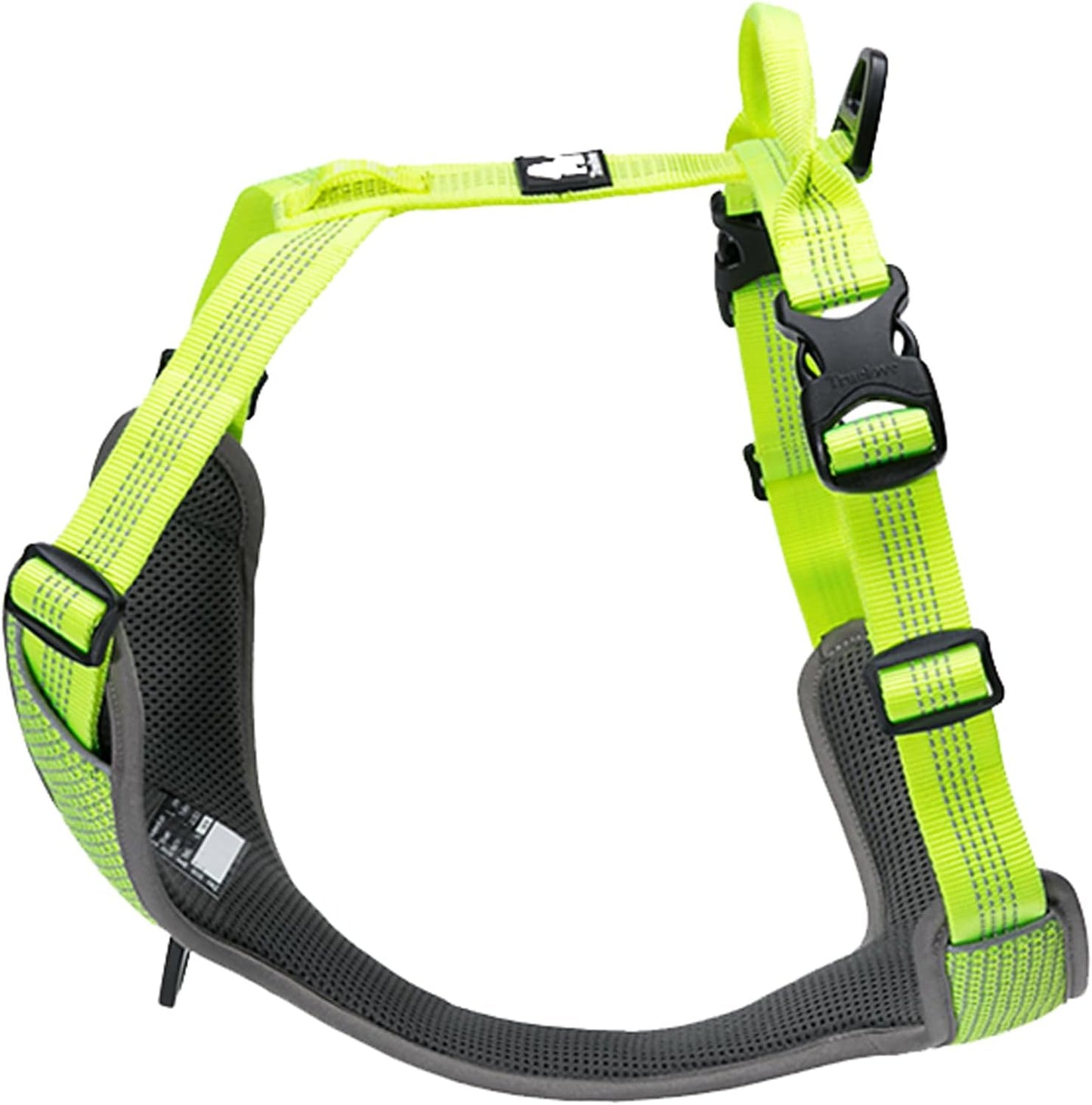 No-Pull Highly Reflective Breathable Dog Harness, Neon Yellow, XS | Full Reflective Straps & Main Body, 2 Lead Rings, Durable for Medium & Large Dogs, Adjustable, Outdoor Walking, TLH6071