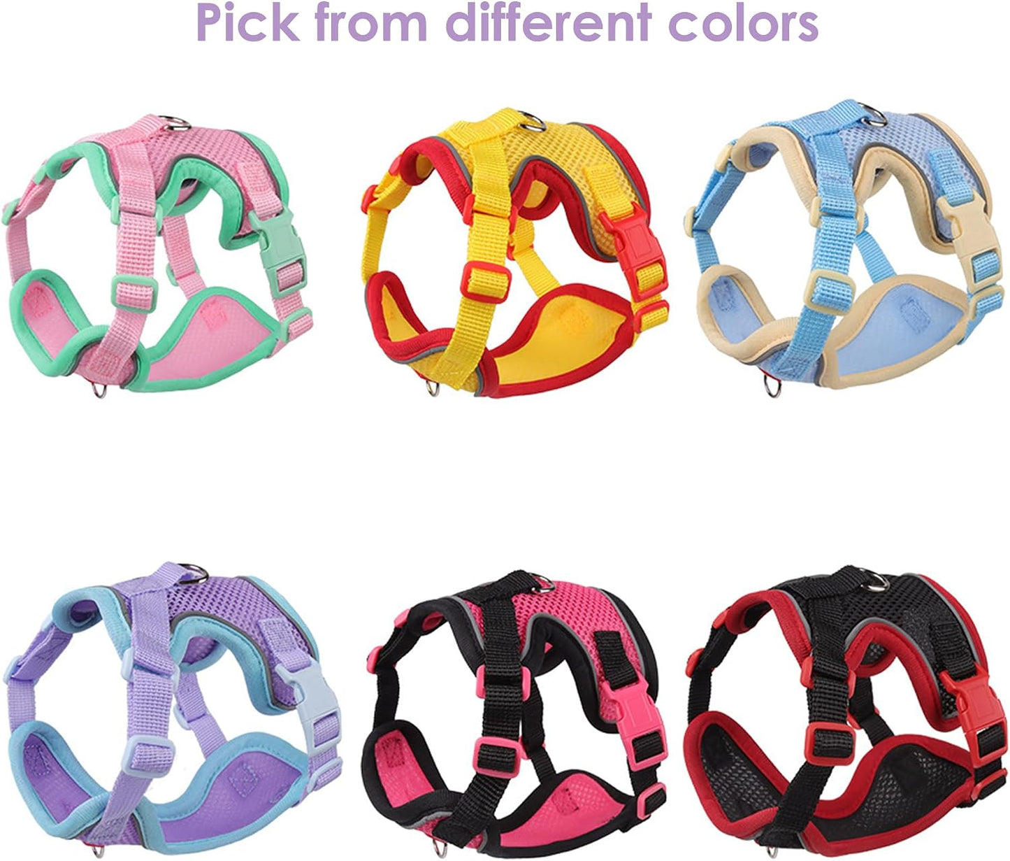 Cat Harness and Leash Set for Walking – Escape-Proof Reflective Vest for Cats and Small Dogs, Adjustable Soft Air Mesh with Pressure-Reducing Design, 4.92ft (Red & Yellow, XL)