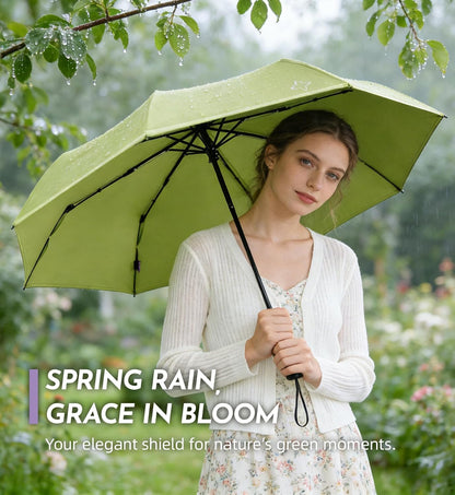Windproof Travel Mini Umbrella - Small Compact and Portable for Rain & Sun, Manual Open Close with No Rebound for Seniors & Kids, Reflective Design for Night Safety Men & Women