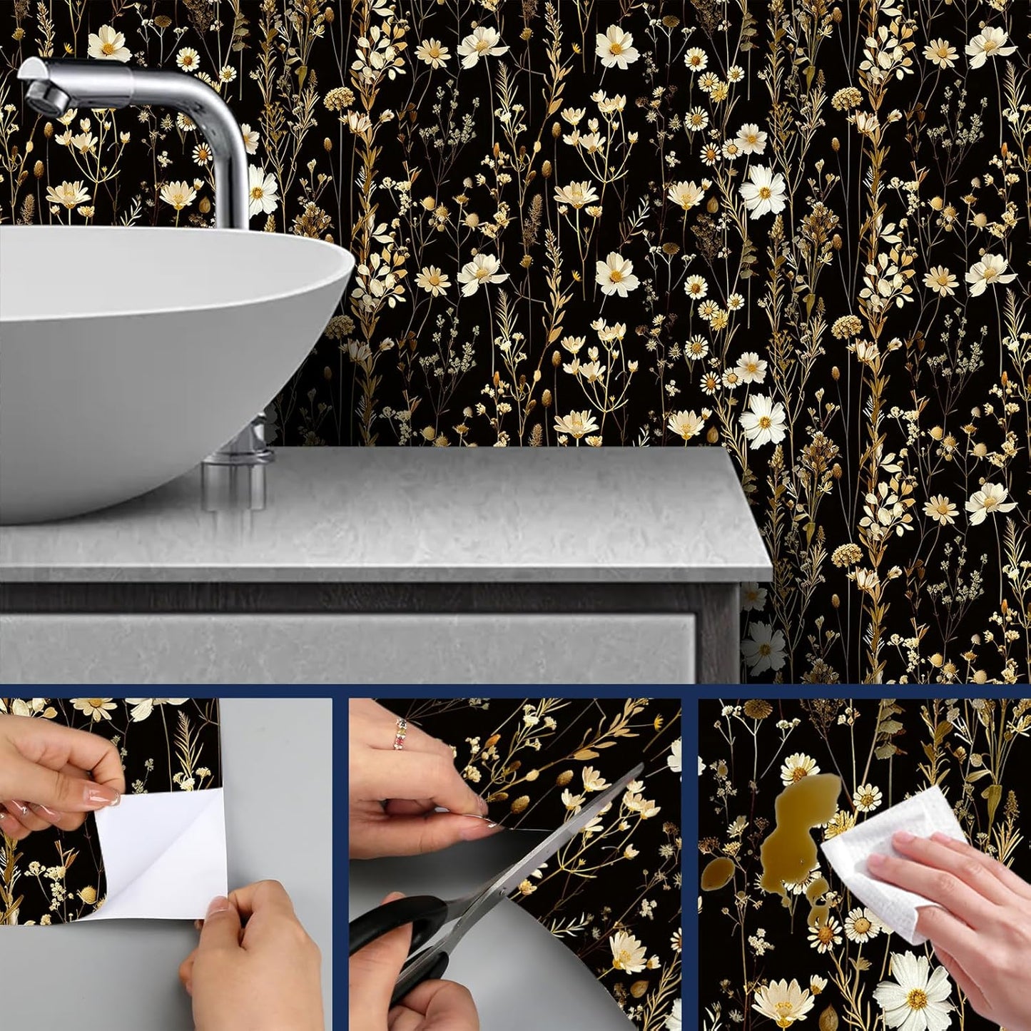 Lemon Fruit Peel and Stick Wallpaper 118.1x17.7 Inch Vinyl | Contact Paper, Wall Covering | Decorative Wallpaper, Adhesive Vinyl | Bedroom, Kitchen, Living Room (Lemon Fruit)