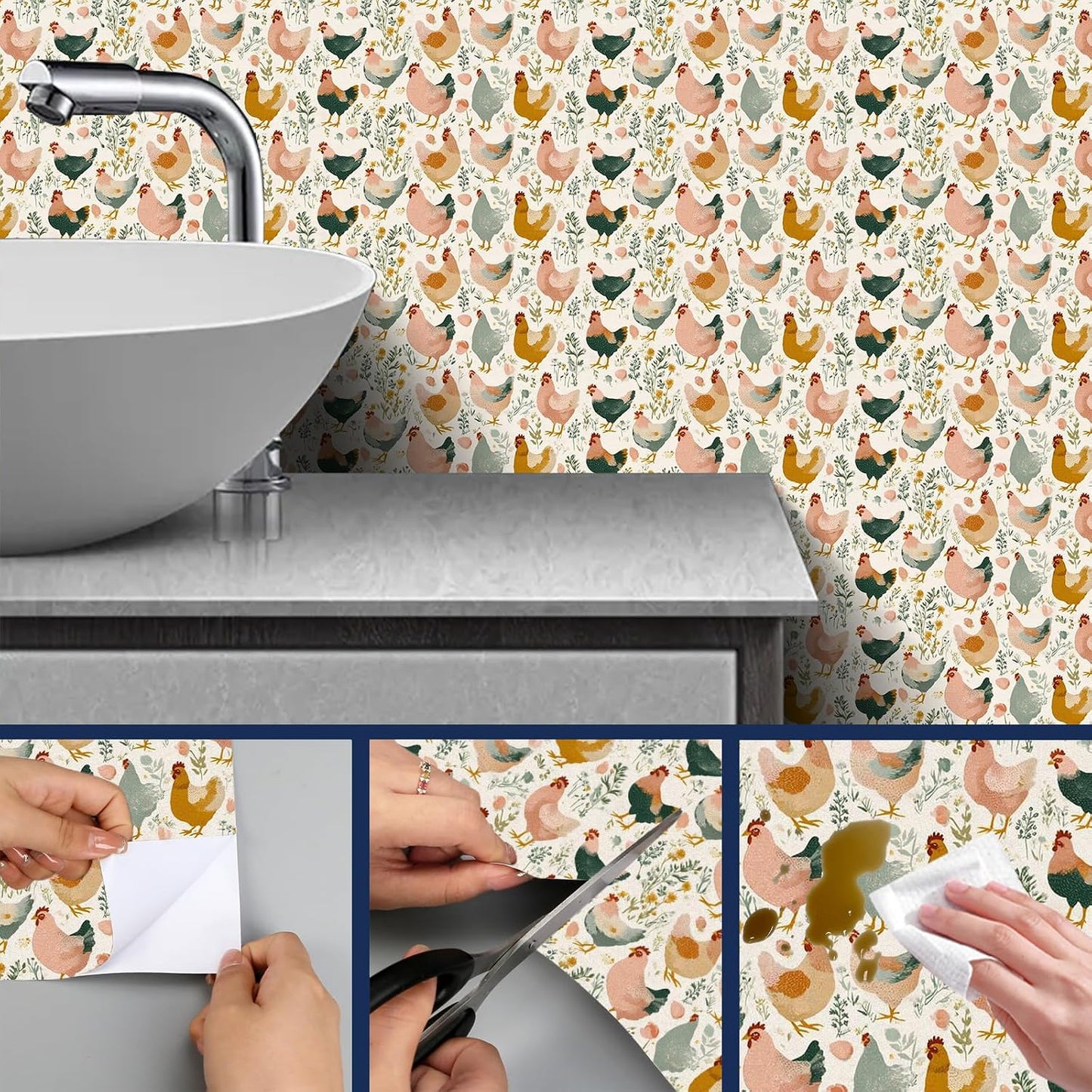 Lemon Fruit Peel and Stick Wallpaper 118.1x17.7 Inch Vinyl | Contact Paper, Wall Covering | Decorative Wallpaper, Adhesive Vinyl | Bedroom, Kitchen, Living Room (Lemon Fruit)