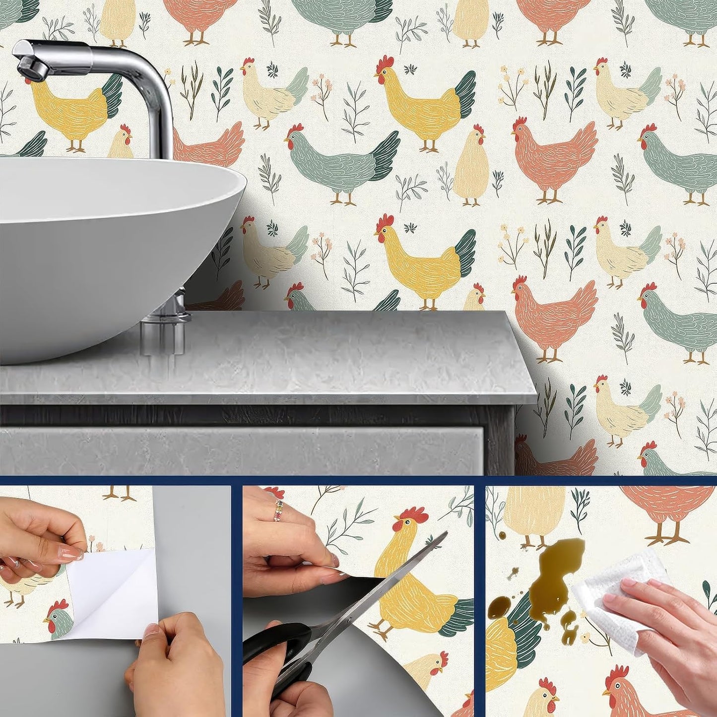 Lemon Fruit Peel and Stick Wallpaper 118.1x17.7 Inch Vinyl | Contact Paper, Wall Covering | Decorative Wallpaper, Adhesive Vinyl | Bedroom, Kitchen, Living Room (Lemon Fruit)