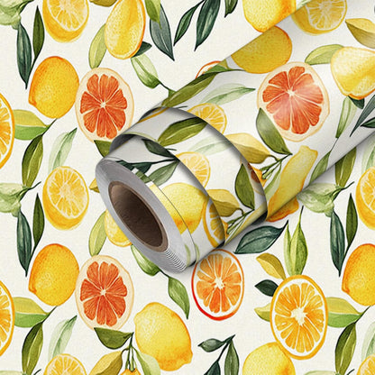 Lemon Fruit Peel and Stick Wallpaper 118.1x17.7 Inch Vinyl | Contact Paper, Wall Covering | Decorative Wallpaper, Adhesive Vinyl | Bedroom, Kitchen, Living Room (Lemon Fruit)