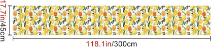 Lemon Fruit Peel and Stick Wallpaper 118.1x17.7 Inch Vinyl | Contact Paper, Wall Covering | Decorative Wallpaper, Adhesive Vinyl | Bedroom, Kitchen, Living Room (Lemon Fruit)