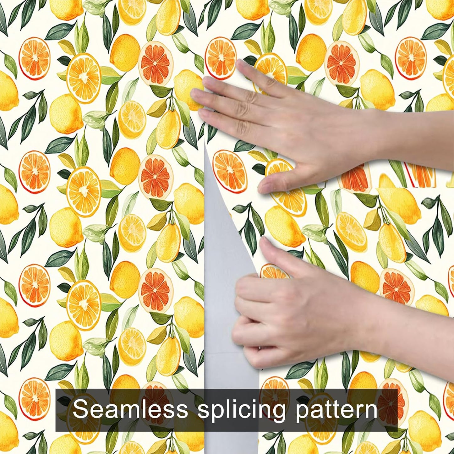 Lemon Fruit Peel and Stick Wallpaper 118.1x17.7 Inch Vinyl | Contact Paper, Wall Covering | Decorative Wallpaper, Adhesive Vinyl | Bedroom, Kitchen, Living Room (Lemon Fruit)