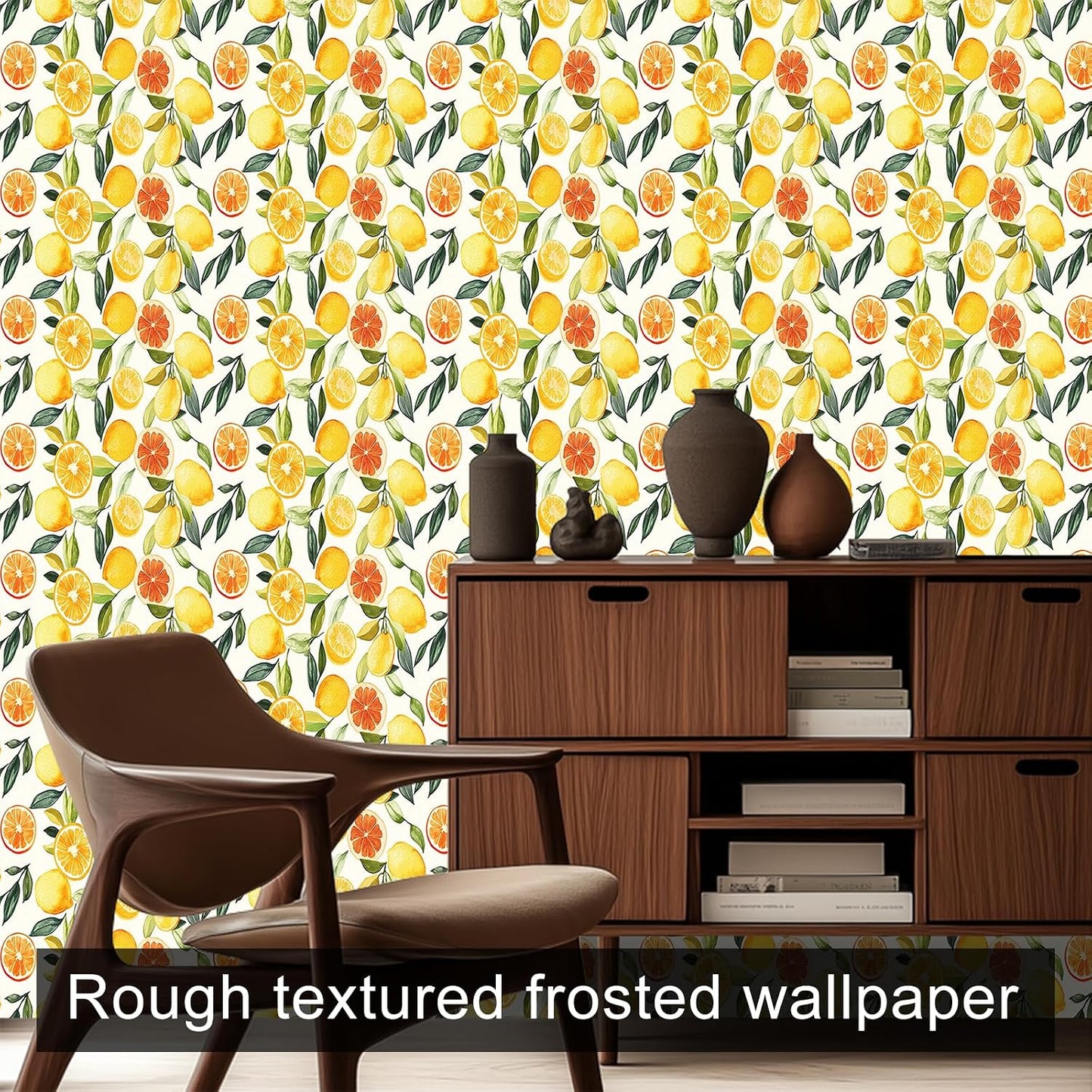 Lemon Fruit Peel and Stick Wallpaper 118.1x17.7 Inch Vinyl | Contact Paper, Wall Covering | Decorative Wallpaper, Adhesive Vinyl | Bedroom, Kitchen, Living Room (Lemon Fruit)