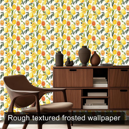 Lemon Fruit Peel and Stick Wallpaper 118.1x17.7 Inch Vinyl | Contact Paper, Wall Covering | Decorative Wallpaper, Adhesive Vinyl | Bedroom, Kitchen, Living Room (Lemon Fruit)
