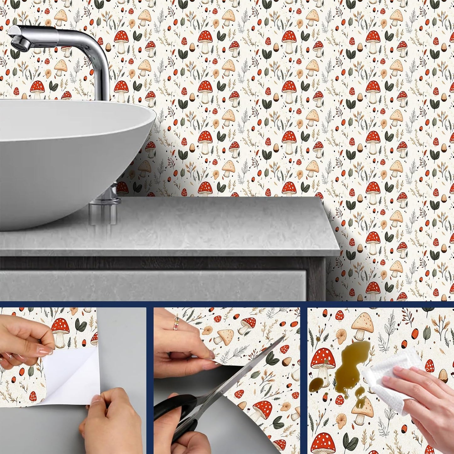 Lemon Fruit Peel and Stick Wallpaper 118.1x17.7 Inch Vinyl | Contact Paper, Wall Covering | Decorative Wallpaper, Adhesive Vinyl | Bedroom, Kitchen, Living Room (Lemon Fruit)