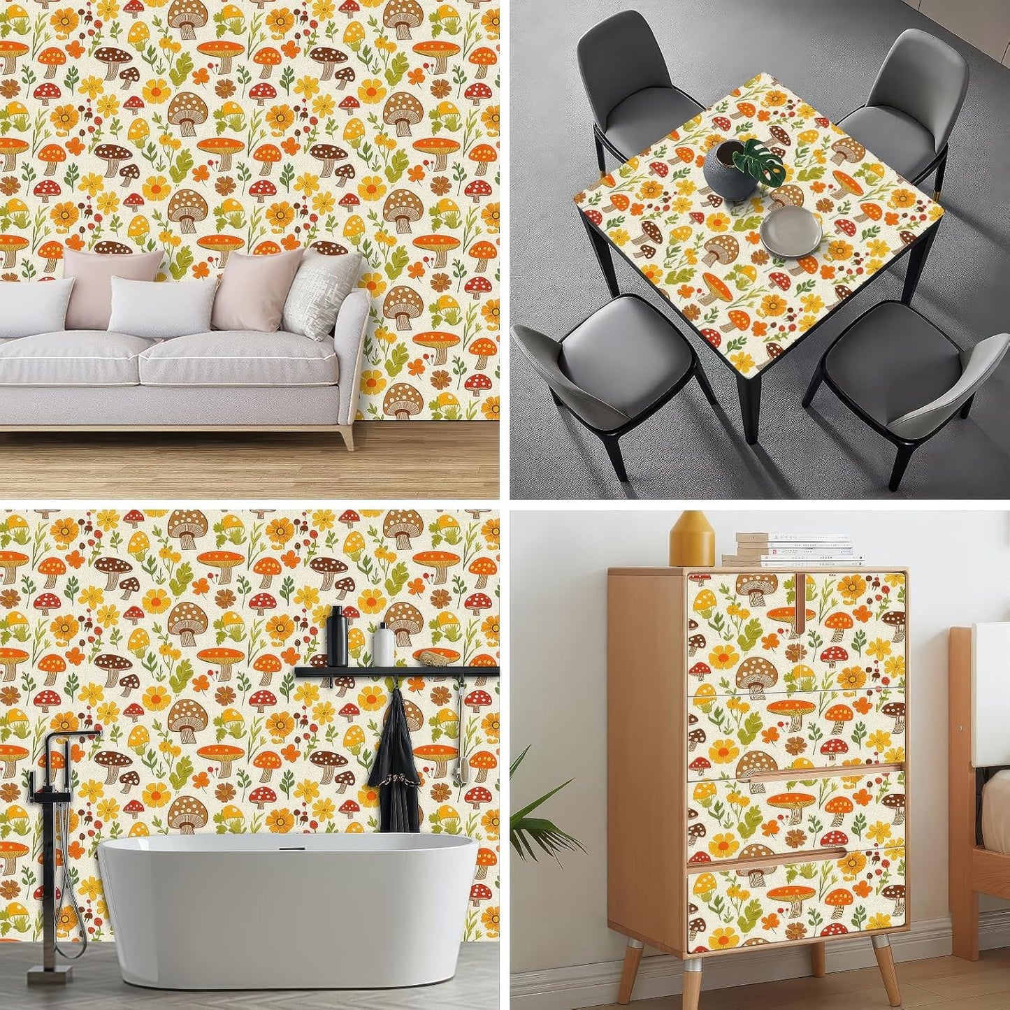 Lemon Fruit Peel and Stick Wallpaper 118.1x17.7 Inch Vinyl | Contact Paper, Wall Covering | Decorative Wallpaper, Adhesive Vinyl | Bedroom, Kitchen, Living Room (Lemon Fruit)