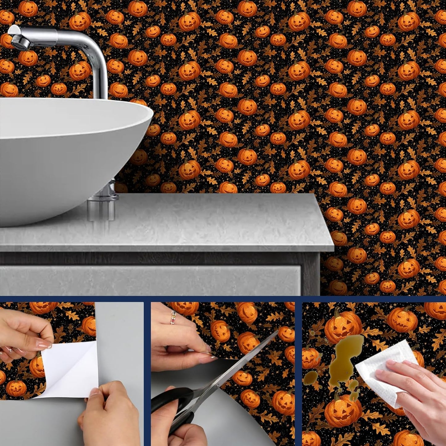 Lemon Fruit Peel and Stick Wallpaper 118.1x17.7 Inch Vinyl | Contact Paper, Wall Covering | Decorative Wallpaper, Adhesive Vinyl | Bedroom, Kitchen, Living Room (Lemon Fruit)