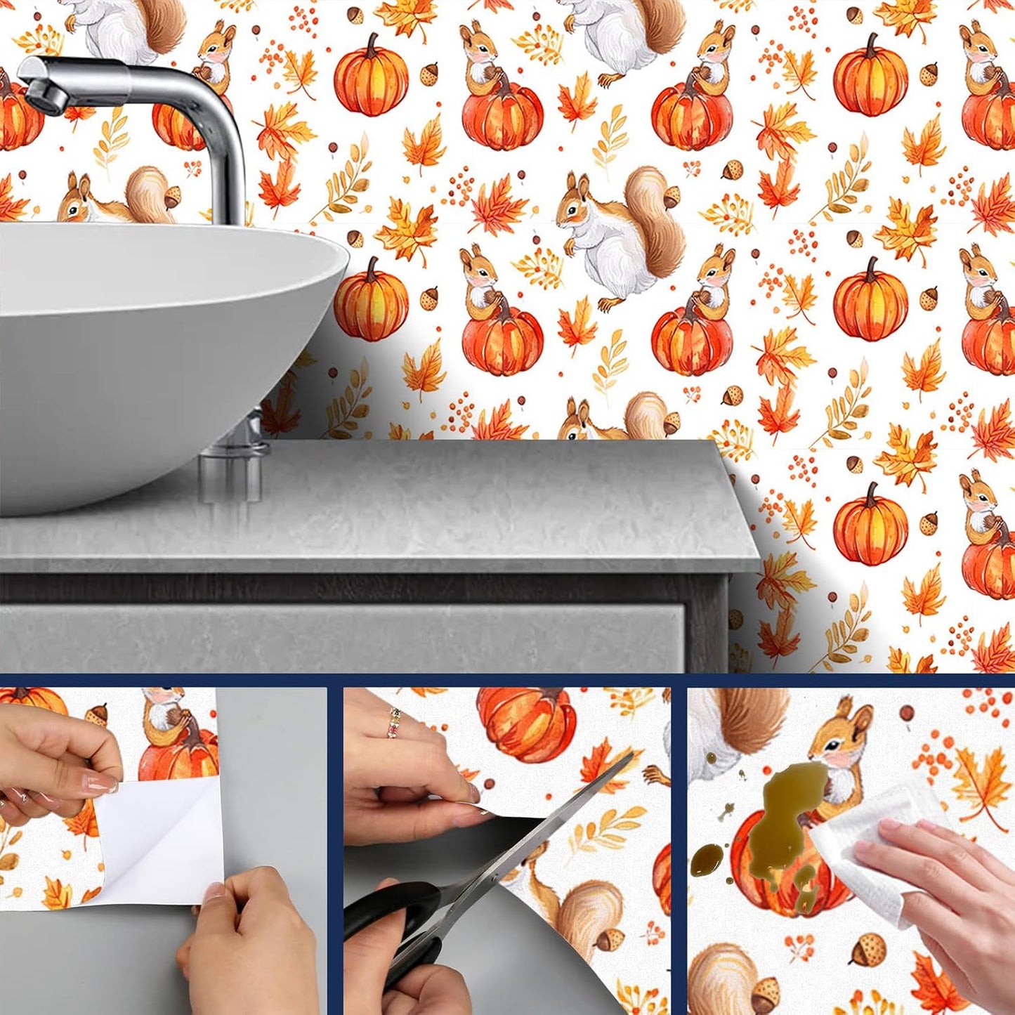 Lemon Fruit Peel and Stick Wallpaper 118.1x17.7 Inch Vinyl | Contact Paper, Wall Covering | Decorative Wallpaper, Adhesive Vinyl | Bedroom, Kitchen, Living Room (Lemon Fruit)