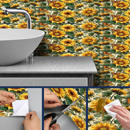 Lemon Fruit Peel and Stick Wallpaper 118.1x17.7 Inch Vinyl | Contact Paper, Wall Covering | Decorative Wallpaper, Adhesive Vinyl | Bedroom, Kitchen, Living Room (Lemon Fruit)