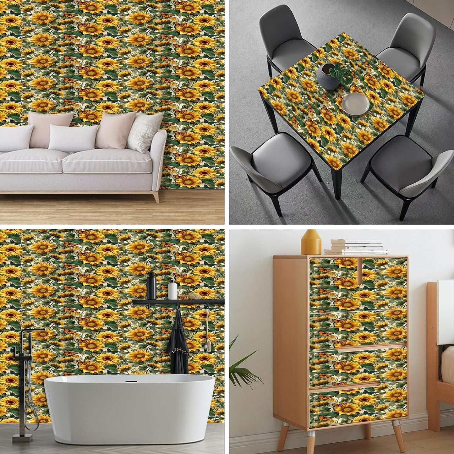 Lemon Fruit Peel and Stick Wallpaper 118.1x17.7 Inch Vinyl | Contact Paper, Wall Covering | Decorative Wallpaper, Adhesive Vinyl | Bedroom, Kitchen, Living Room (Lemon Fruit)
