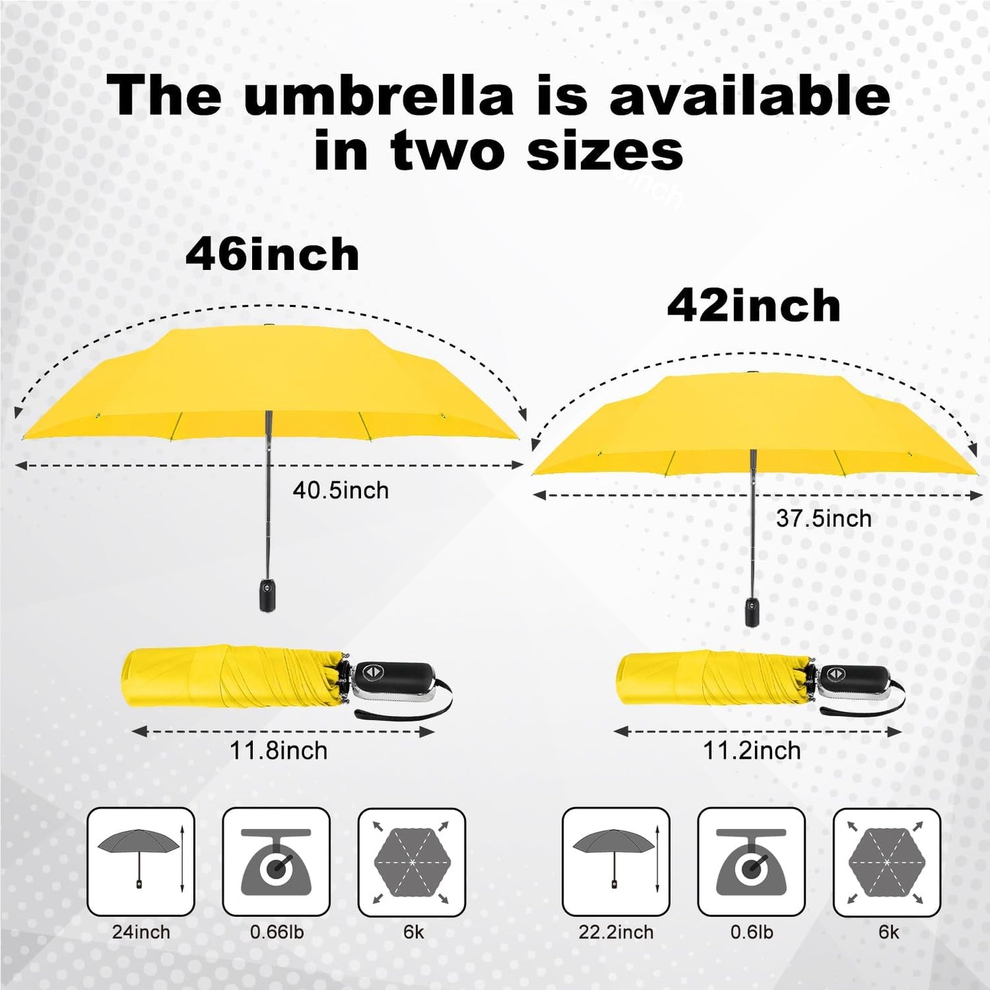 Mini Flat Umbrella Automatic Compact Travel Rain Pocket Purse 42/46 Inch | small umbrella, mini folding umbrella, auto open close flat compact for purse, backpack, car, office, rain gear daily gifts