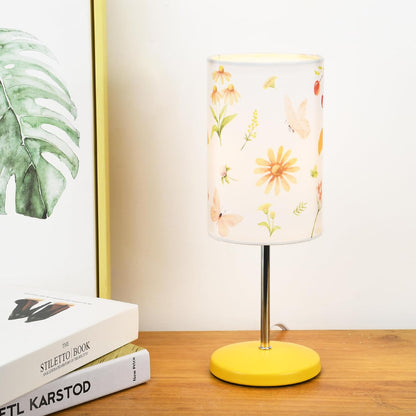 Alee Modern Yellow Flower Table Lamp Set of 2, 4.33H12.21IN, Bedside & Living Room, Bulb Excluded
