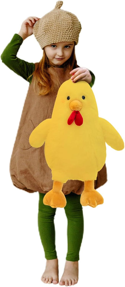 Soft Chicken Plush Toy, Stuffed Animal Gift for Kid (Yellow,17in) | Farm Animal Cuddler Plush Toy for Kids' Room Cozy Decor - Ideal Stuffed Gift for Valentine's Day Children's Day and Christmas