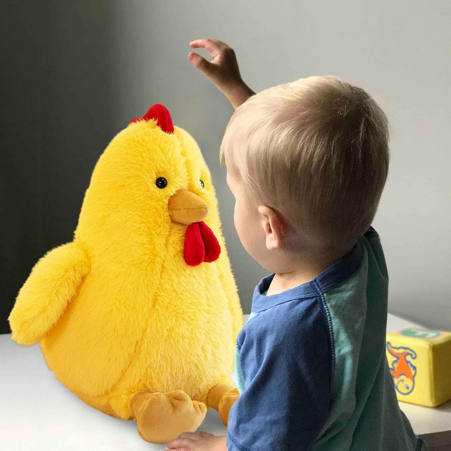 Soft Chicken Plush Toy, Stuffed Animal Gift for Kid (Yellow,17in) | Farm Animal Cuddler Plush Toy for Kids' Room Cozy Decor - Ideal Stuffed Gift for Valentine's Day Children's Day and Christmas