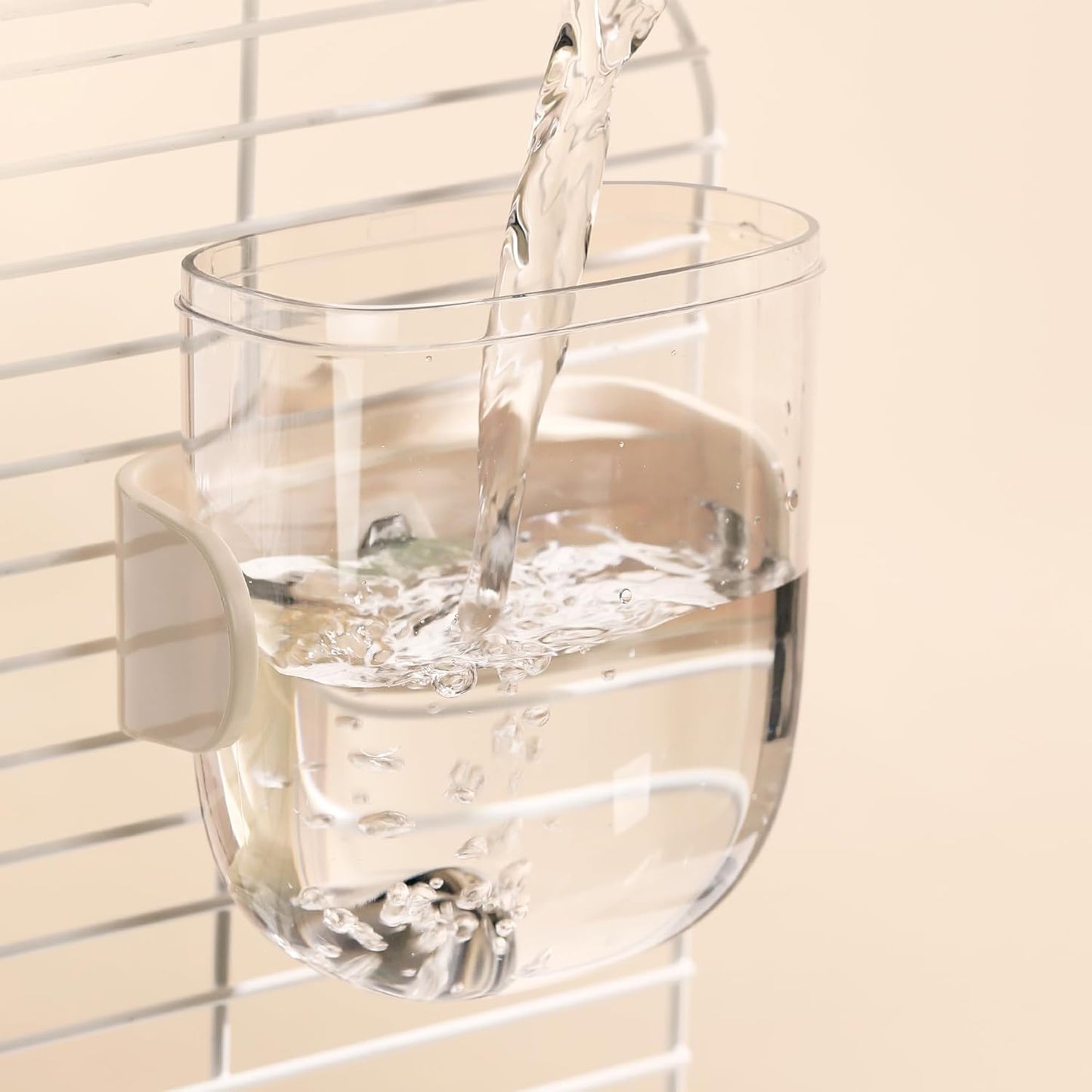 Leak-Proof & Chew-Proof Hanging Water Dispenser No Drip for Birds, Chinchillas, Guinea Pigs, Ferrets, Rats, Rabbits, Bunnies, Parrots, Squirrels, and Other Small Animals - Yellow, 12oz