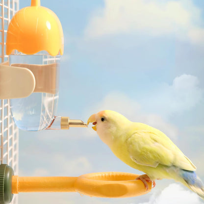 Leak-Proof & Chew-Proof Hanging Water Dispenser No Drip for Birds, Chinchillas, Guinea Pigs, Ferrets, Rats, Rabbits, Bunnies, Parrots, Squirrels, and Other Small Animals - Yellow, 12oz