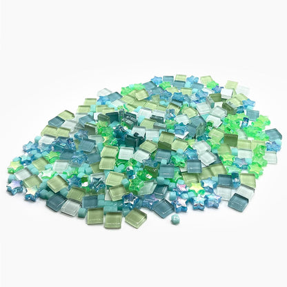 Crystal Mosaic Tiles for Crafts, 350 Pieces Yellow Glass Mosaic Tiles Opaque for DIY Art Projects, Jewelry Making, Home Decoration