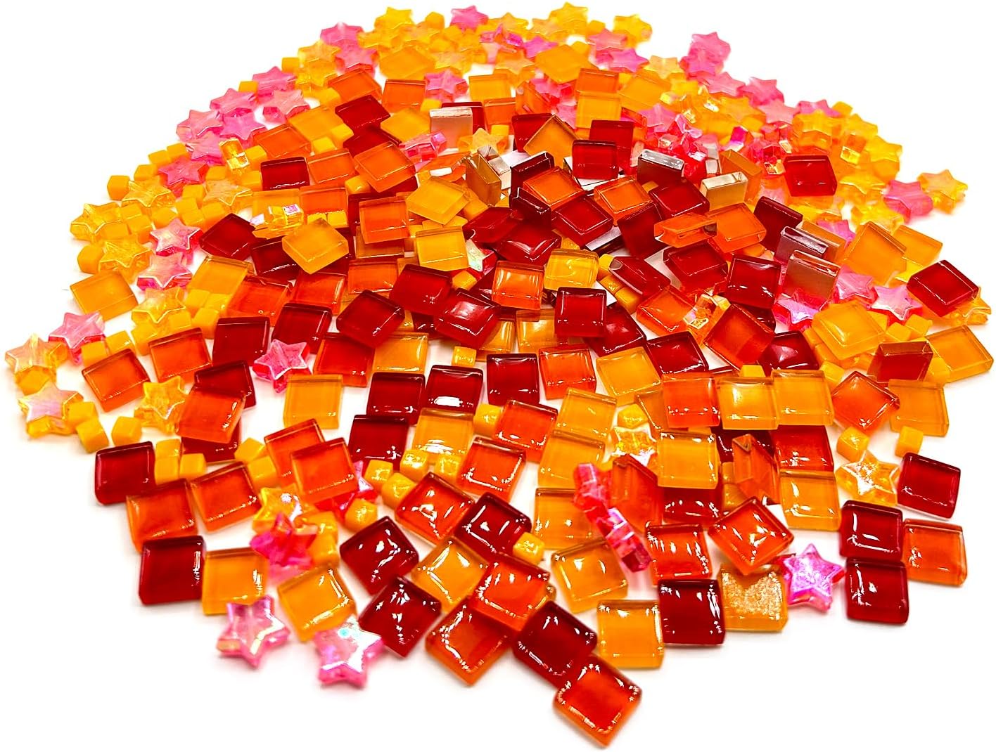 Crystal Mosaic Tiles for Crafts, 350 Pieces Yellow Glass Mosaic Tiles Opaque for DIY Art Projects, Jewelry Making, Home Decoration