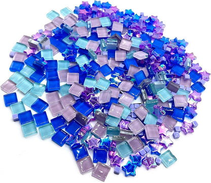 Crystal Mosaic Tiles for Crafts, 350 Pieces Yellow Glass Mosaic Tiles Opaque for DIY Art Projects, Jewelry Making, Home Decoration