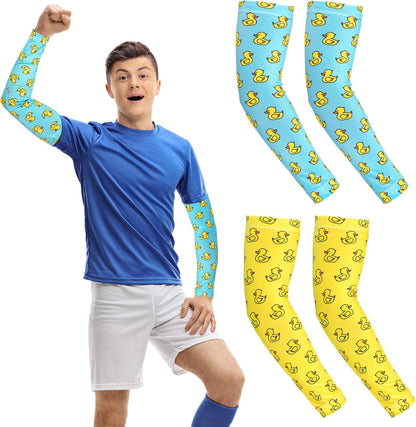 2 Pairs Cross Arm Sleeve Baseball Ice Cream Football Compression Arm Sleeve Youth Volleyball Cooling Sport Gift