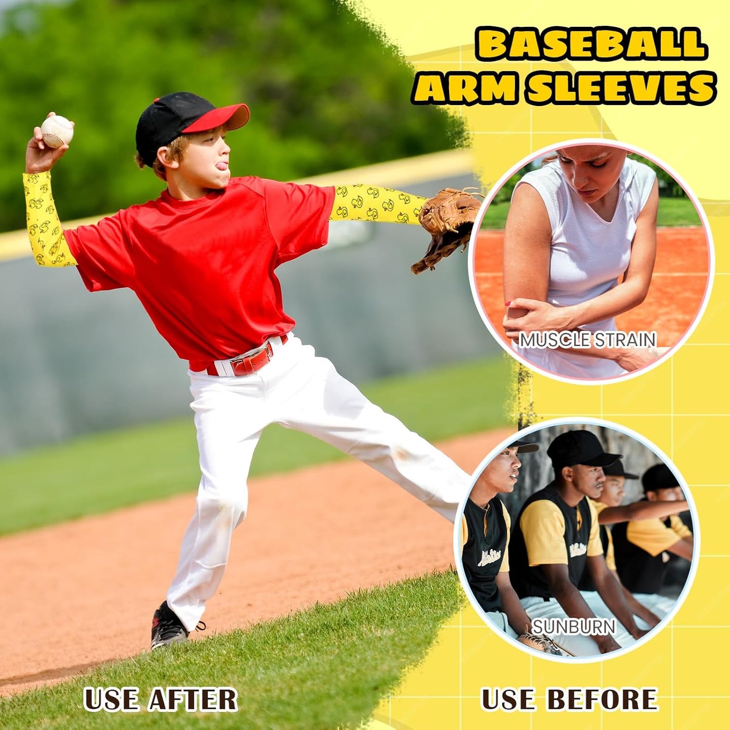 2 Pairs Cross Arm Sleeve Baseball Ice Cream Football Compression Arm Sleeve Youth Volleyball Cooling Sport Gift