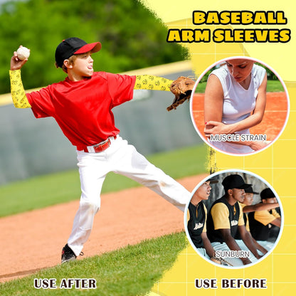 2 Pairs Cross Arm Sleeve Baseball Ice Cream Football Compression Arm Sleeve Youth Volleyball Cooling Sport Gift