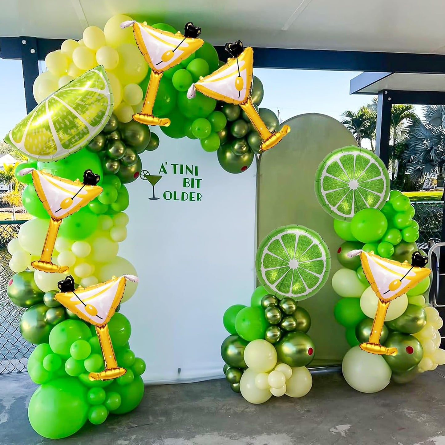Lemon-Balloons Margarita-Balloon 8PCS Lime Fruit Green Lemon Foil Balloons Margs and Matrimony Bachelorette Birthday Wedding Fiesta Party Decorations Supply