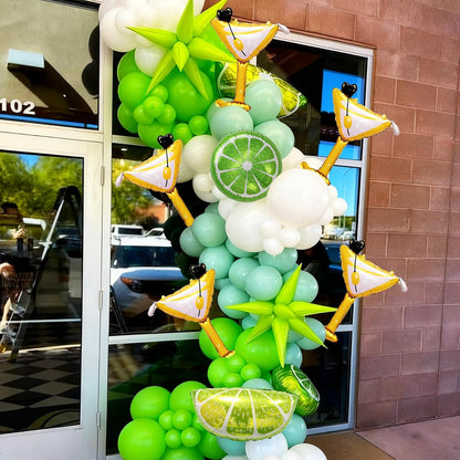 Lemon-Balloons Margarita-Balloon 8PCS Lime Fruit Green Lemon Foil Balloons Margs and Matrimony Bachelorette Birthday Wedding Fiesta Party Decorations Supply
