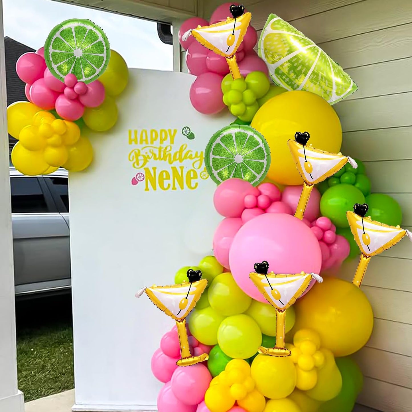 Lemon-Balloons Margarita-Balloon 8PCS Lime Fruit Green Lemon Foil Balloons Margs and Matrimony Bachelorette Birthday Wedding Fiesta Party Decorations Supply