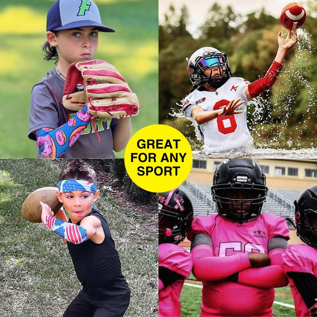Arm Sleeves for Kids - Athletic Sports Sleeve for Youth Boys and Girls - UV Protection