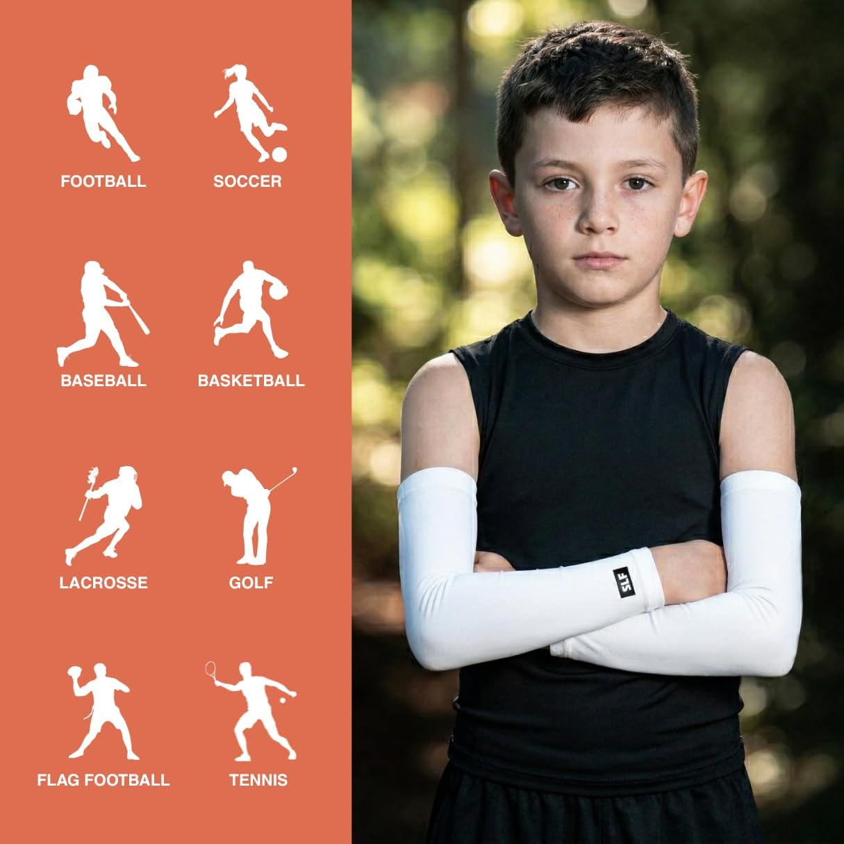 Arm Sleeves for Kids - Athletic Sports Sleeve for Youth Boys and Girls - UV Protection