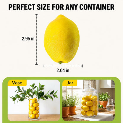 30 Pack Artificial Lemons, Realistic Fake Yellow Lemons for Kitchen Decor, Fruit Bowl Filler, Lemonade Party Decorations, Photo Props and Summer Table Decor