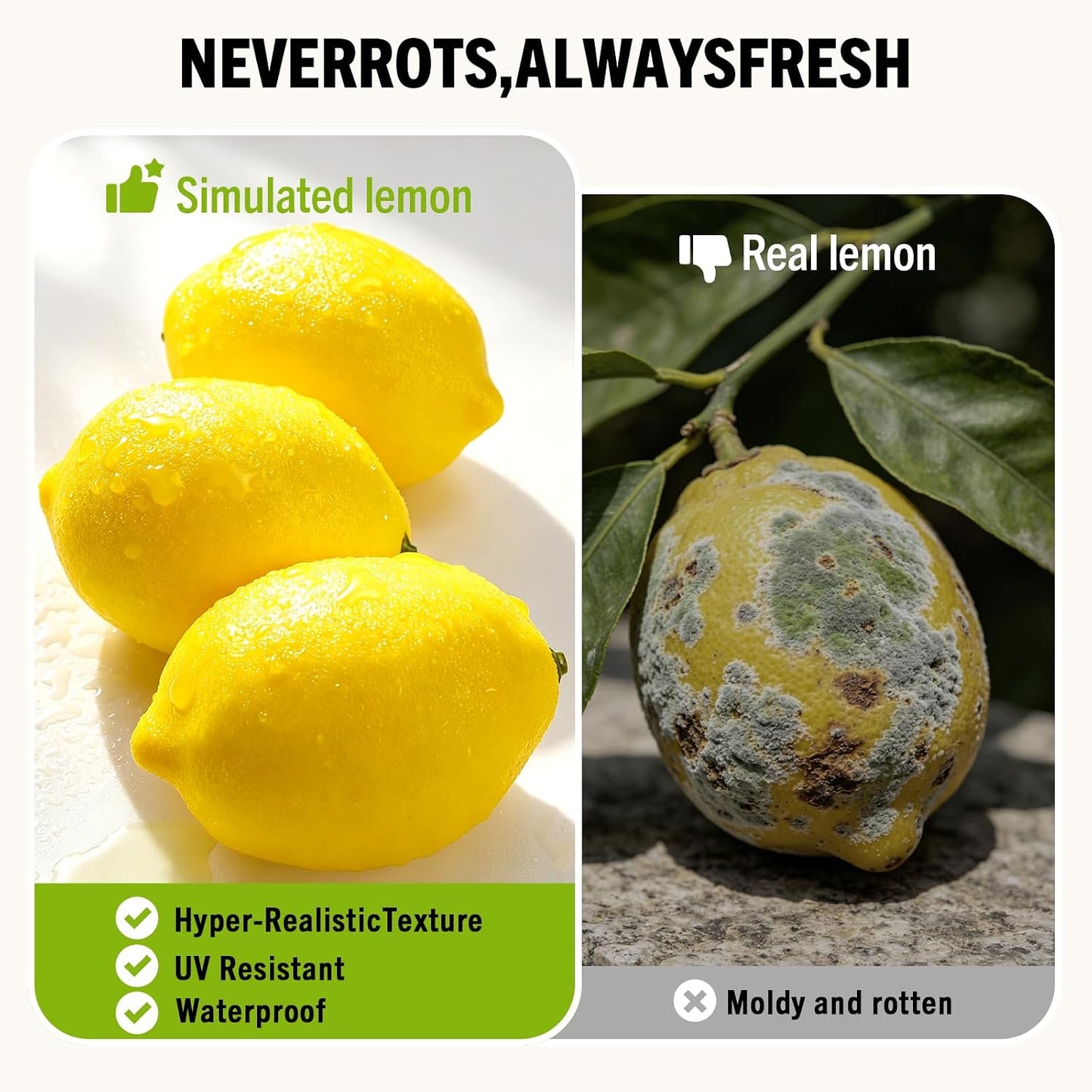 30 Pack Artificial Lemons, Realistic Fake Yellow Lemons for Kitchen Decor, Fruit Bowl Filler, Lemonade Party Decorations, Photo Props and Summer Table Decor