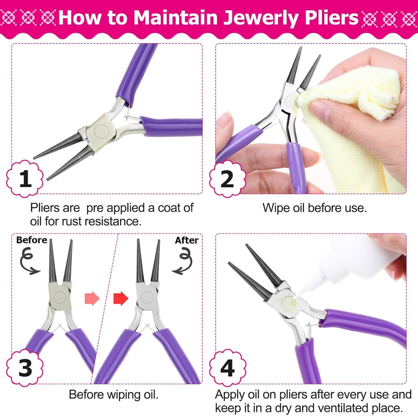 Jewelry Repair Kit with 1520 Silver Jump Rings and 3Pcs Pliers for Earrings, Necklaces, Rings, Bracelets
