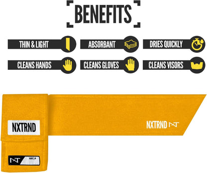 Streamer Football Towel, Thin Sports Towel, Dries Hands & Football Accessories (Yellow)