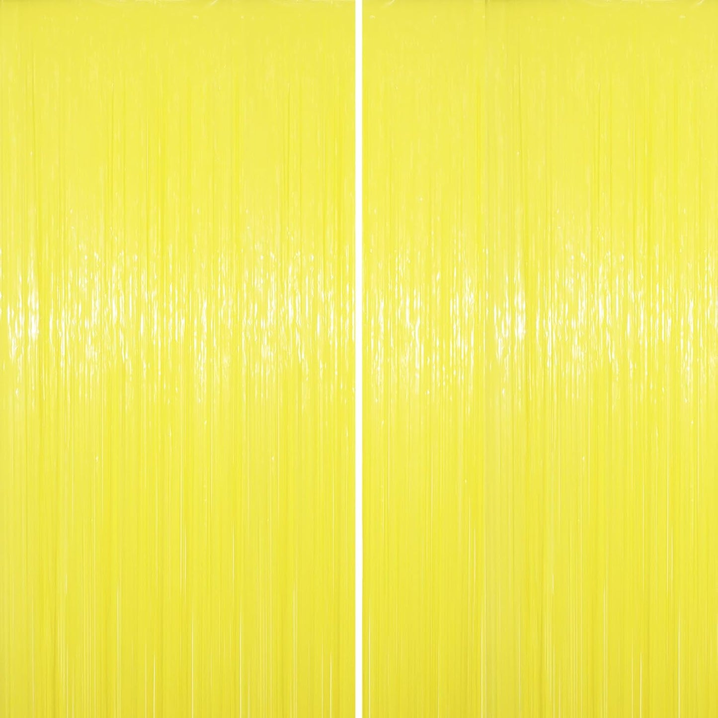 Pastel Yellow Foil Fringe Backdrop Curtains,3.3x6.6ft, 2 Pack | Tinsel Streamers, Door Shimmer, For Baby Shower, Birthday Party Decorations, Graduations, Gender Reveal