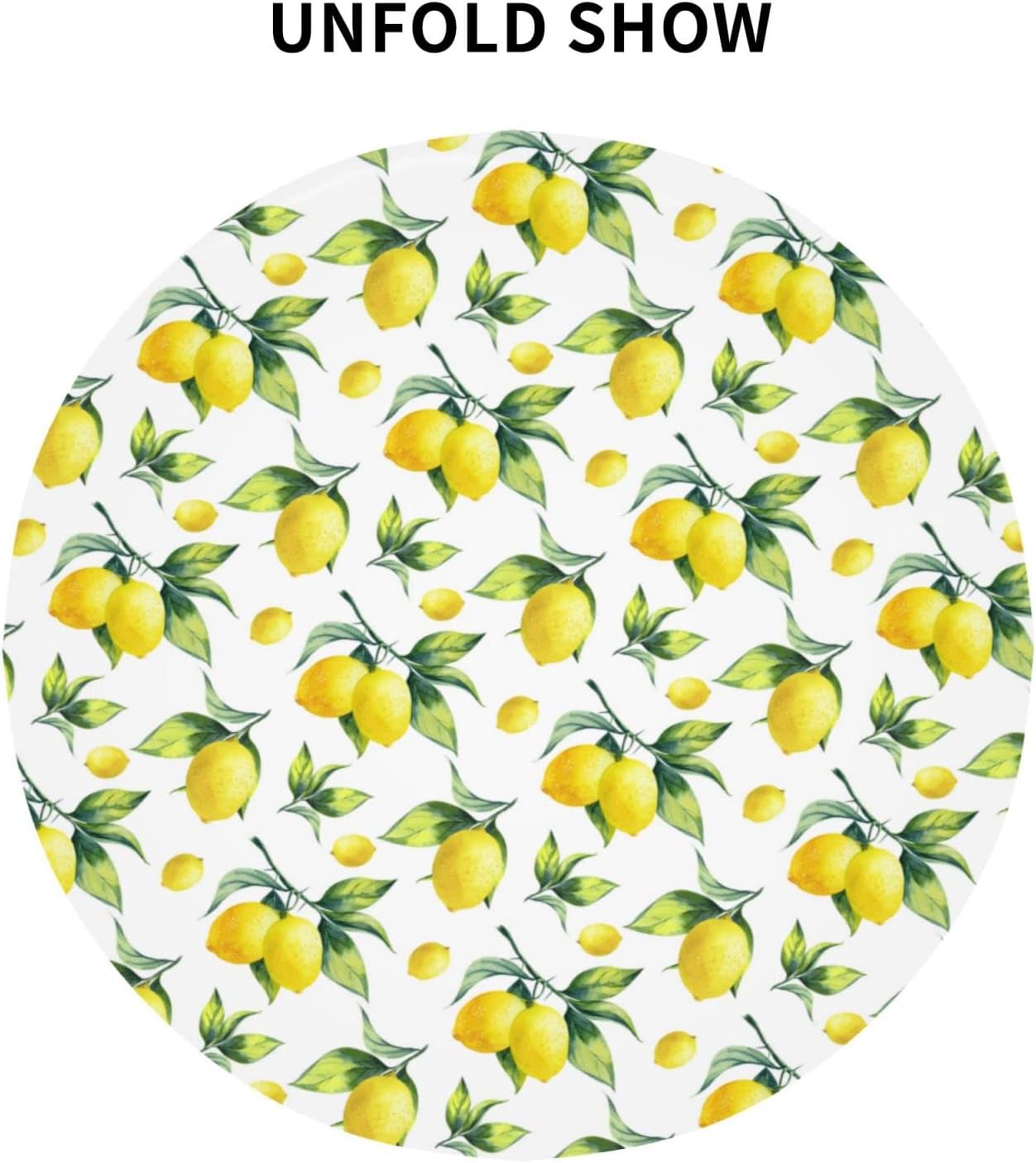 Lemon Tablecloth Round 60 Inches for Spring Summer Yellow Lemon Table Cloth Polyester Anti-Wrinkle Washable Circle Table Cover for Kitchen Dining Room Picnic Patio Wedding Party