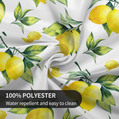 Lemon Tablecloth Round 60 Inches for Spring Summer Yellow Lemon Table Cloth Polyester Anti-Wrinkle Washable Circle Table Cover for Kitchen Dining Room Picnic Patio Wedding Party