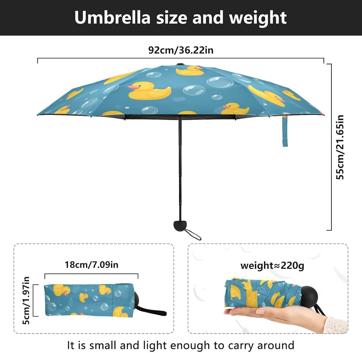 Portable Travel Umbrella Umbrellas for Rain Windproof Strong Compact Umbrella for Wind and Rain