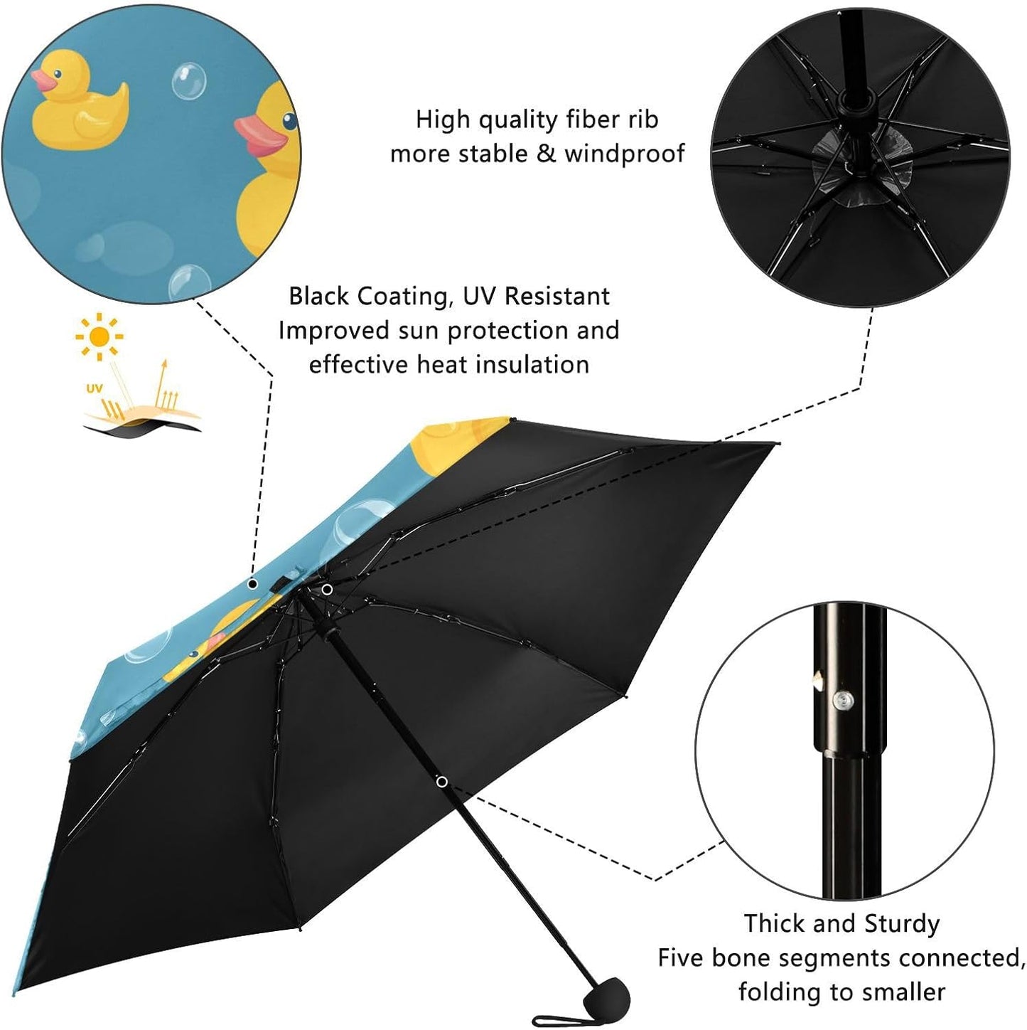Portable Travel Umbrella Umbrellas for Rain Windproof Strong Compact Umbrella for Wind and Rain