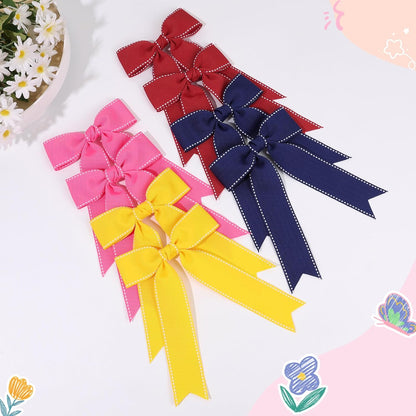 2PCS Yellow Grosgrain Ribbon Hair Bows Clips for Toddler Girls Teens | Lightweight and Soft Grosgrain Hair Accessories for Birthday Party, School Photo Daily Outfits, Non Slip,Thick and Scant Hair