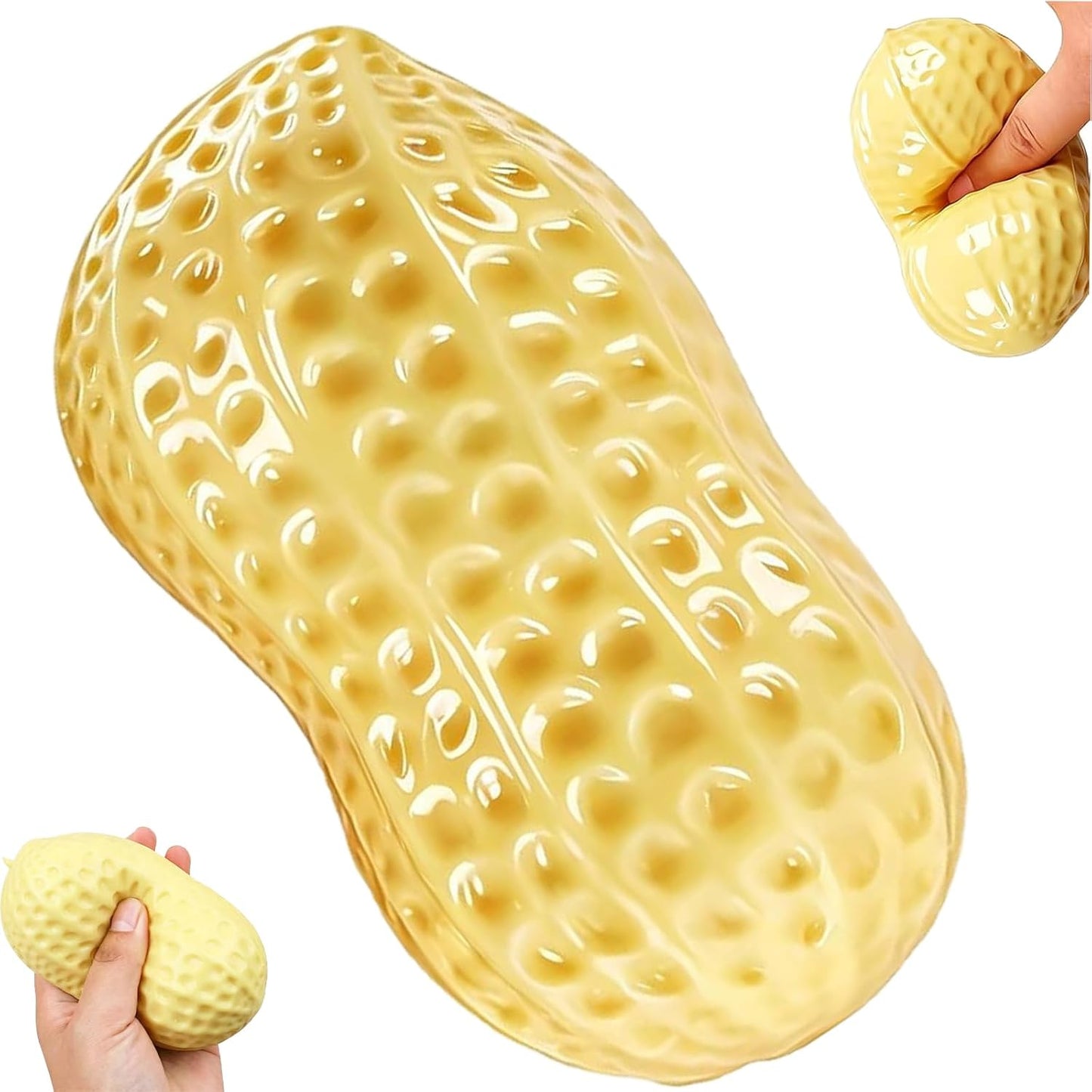 Peanut Squishies Toys,Peanut Squishies Slow Rising Stress Relief Toy,Squeeze Dough Ball Stress Relief HandToys for Easter Gifts,Cute Anxiety Relief Toys, for Adults -Yellow