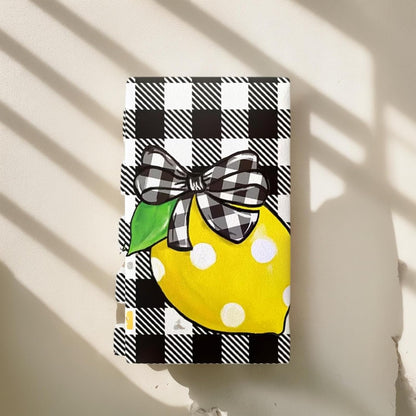 Set of 2 Spring Lemon Kitchen Towels Dish Towels, Spring Summer Lemon Home Hand Towels 16x24 Inches Seasonal Decoration Towel