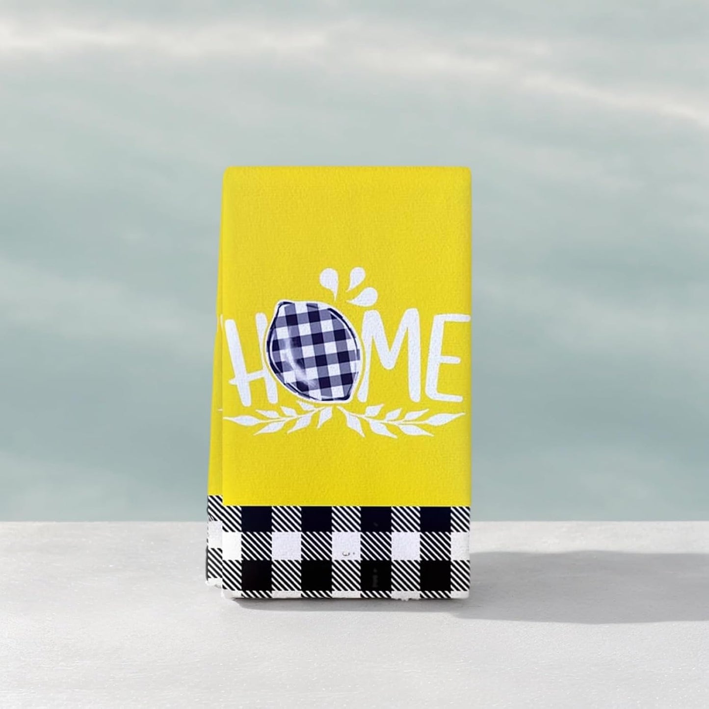 Set of 2 Spring Lemon Kitchen Towels Dish Towels, Spring Summer Lemon Home Hand Towels 16x24 Inches Seasonal Decoration Towel