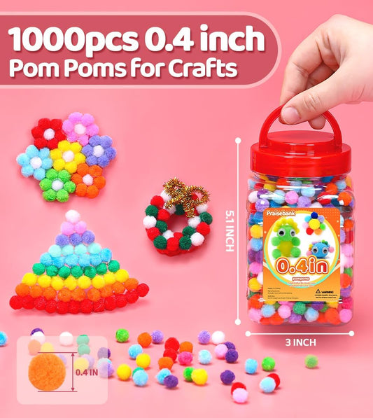 Yellow Pom Poms, 1inch/2.5cm, Pompom Balls for Arts & Crafts, Soft and Fluffy Craft Pompoms, Party & Festival Decorations, 150pcs .