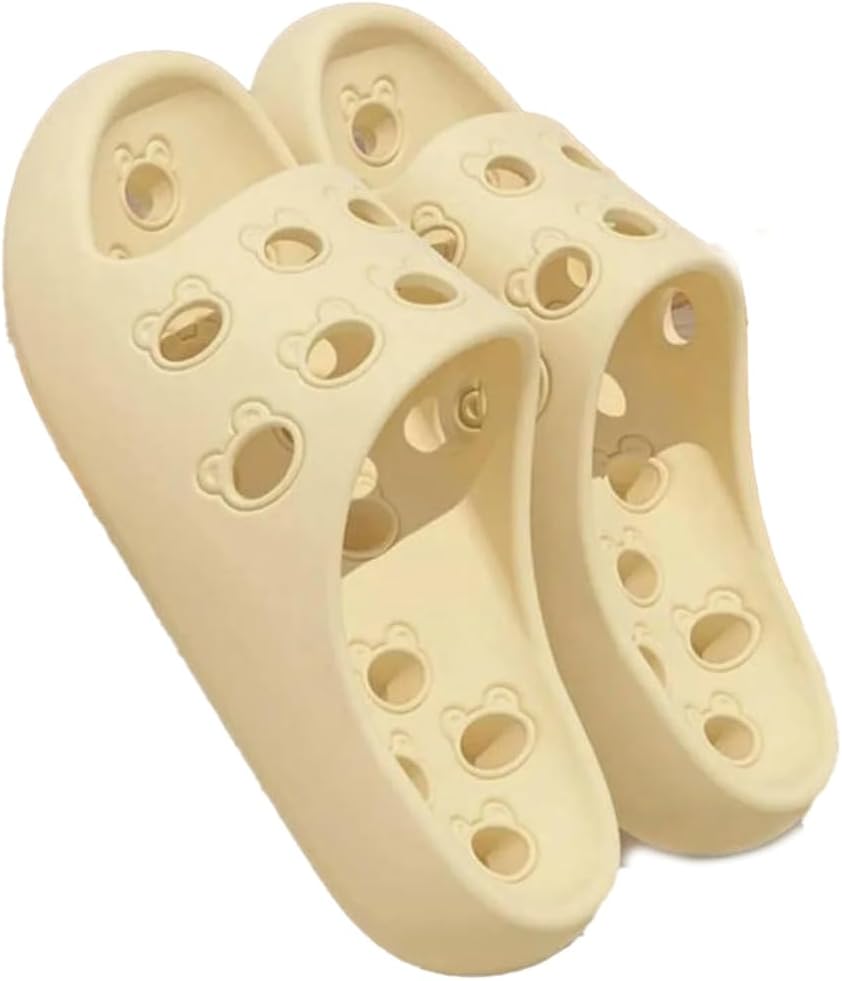 Cartoon Shower Shoes for Women Men Quick Drying Non Slip Slides with Cushioned Soft Sole Pool Spa Dorm Bathroom Slippers